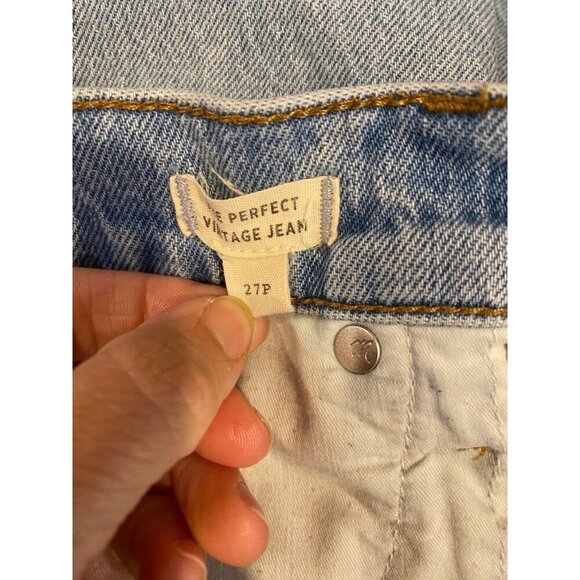 Madewell The Petite Perfect Vintage Jean Bradwell Wash Ripped Edition Size 27P - Picture 8 of 10